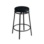 3-Drawer Long Dining Table Set with Power Outlets, Circular PU Stools, Easy Assemble, 60.24"L x 15.75"W x 35.43"H, Black