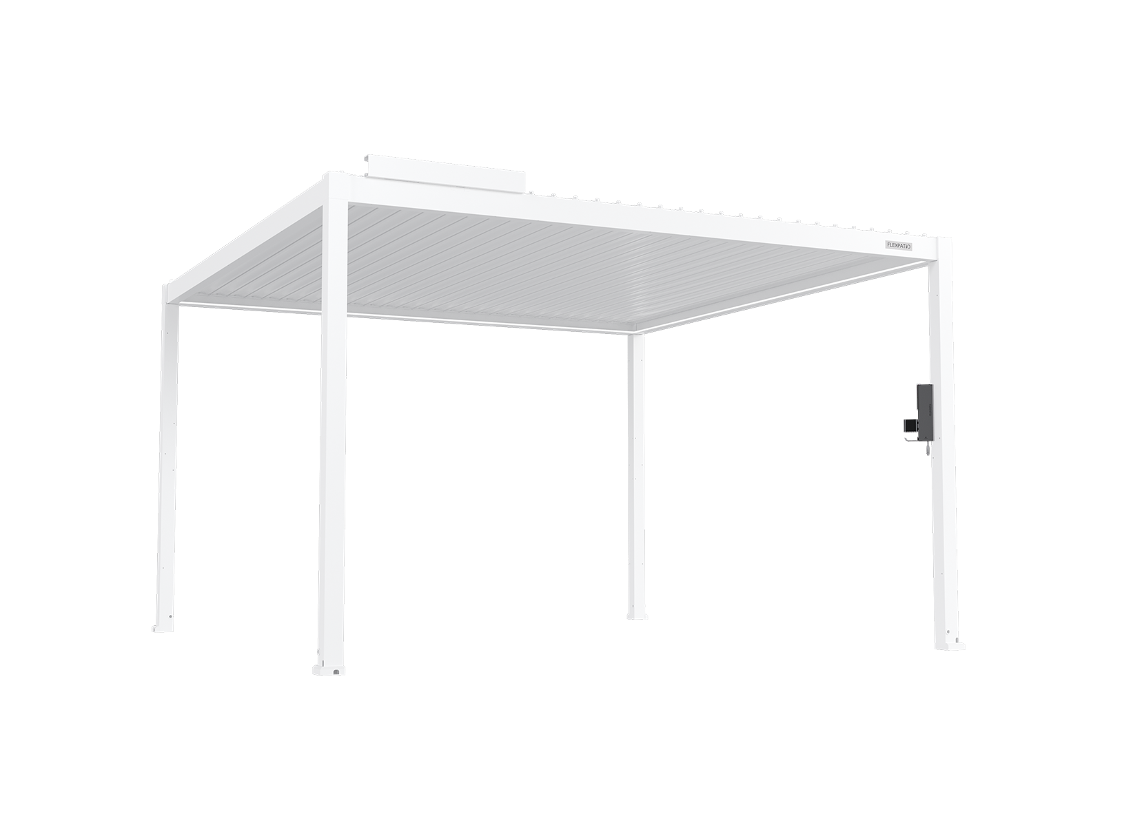 POWER+ Gen 2 Motorized Pergola with Motorized Louvers and LED, 13'L x 13'W White 6063-T5 Aluminum Outdoor Pavilion