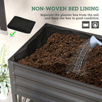 Galvanized Raised Garden Bed, Metal Planter Box with Legs, Storage Shelf and Bed Liner, Dark Gray