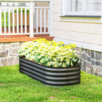 4.9' x 2' x 1' Galvanized Raised Garden Bed Kit, Metal Planter Box with Safety Edging, Dark Gray