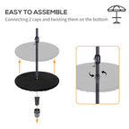 20" Umbrella Table Tray, Easy to Install Table-Top, Round Portable for Swimming Pool, Beach, Patio, Deck, Garden, Black