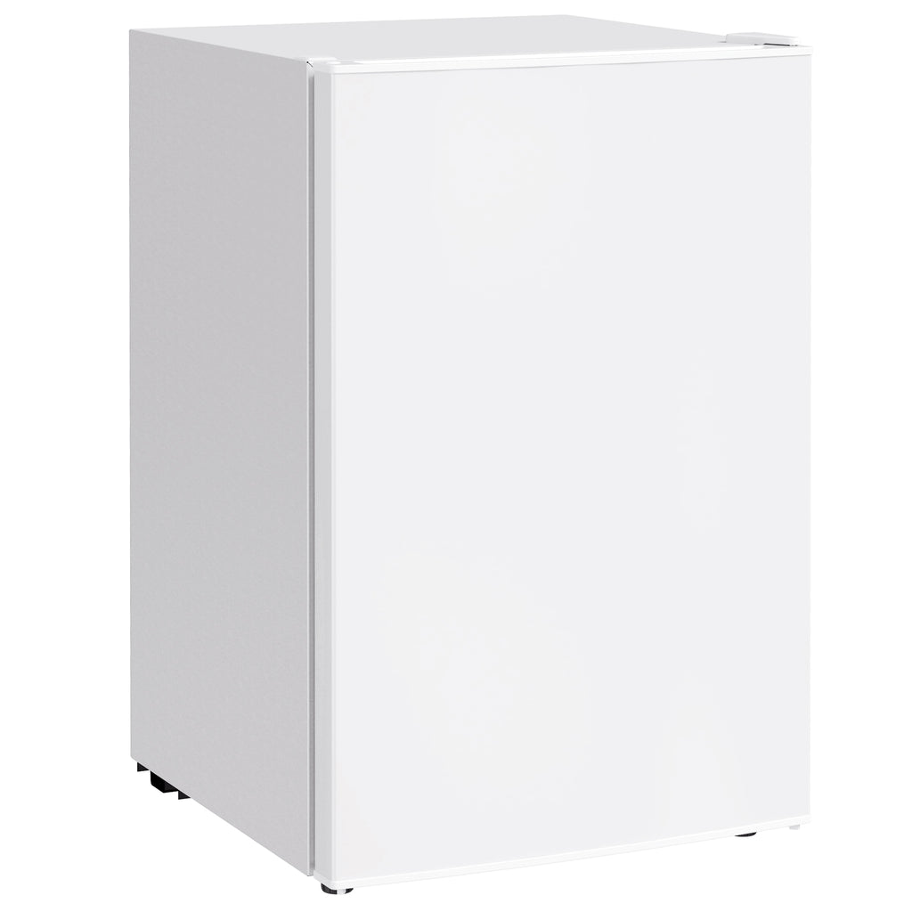 4.5 Cu.Ft Mini Fridge, Single Door Refrigerator with Freezer, Wheels, Adjustable Thermostat, Reversible Door, White