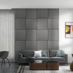 24"x24" Wood Panels for Wall, 4 Pack Acoustic Panels, Sound Absorbing Slat Wall For Interior Wall Decor, Home, Gray