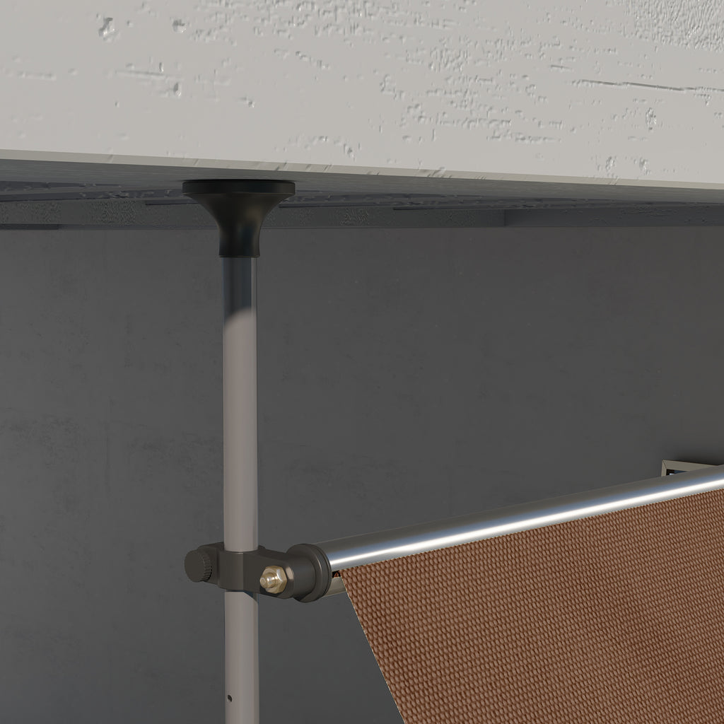 10' x 4' Manual Retractable Awning, Non-Screw Patio Awning, UV Resistant, for Window or Door, Coffee