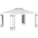 13' x 10' Patio Gazebo Outdoor Canopy Shelter w/ Double Vented Roof, Cream White