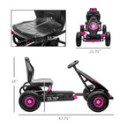 Ergonomic Pedal Go Kart Kids Ride-on Toy with Tough, Wear-Resistant Tread for Boys & Girls, Ages 5-12, Pink