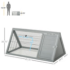 Rabbit Hutch Outdoor, Wooden Chicken Coop with Run, Outdoor Small Animal Cage for Rabbit, Small Duck and Chicken, for Garden, Backyard, Farms, 46" x 24.5" x 21", Light Gray