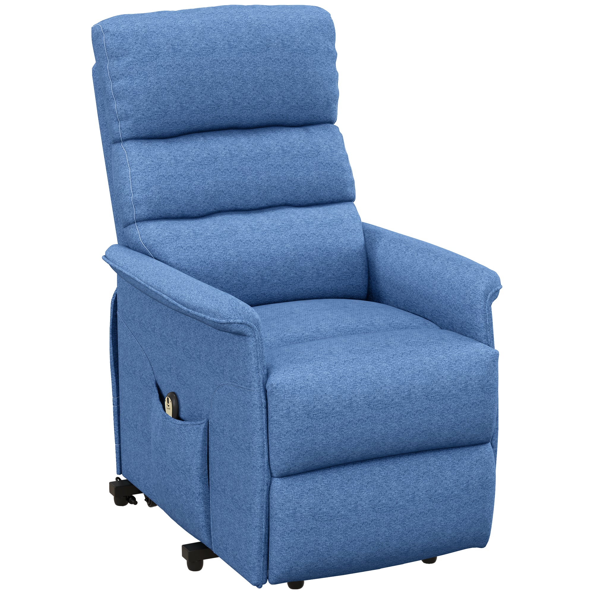 Power Lift Chair for Seniors, Electric Lift Recliner Chair with Remote Control, Side Pockets for Living Room, Blue
