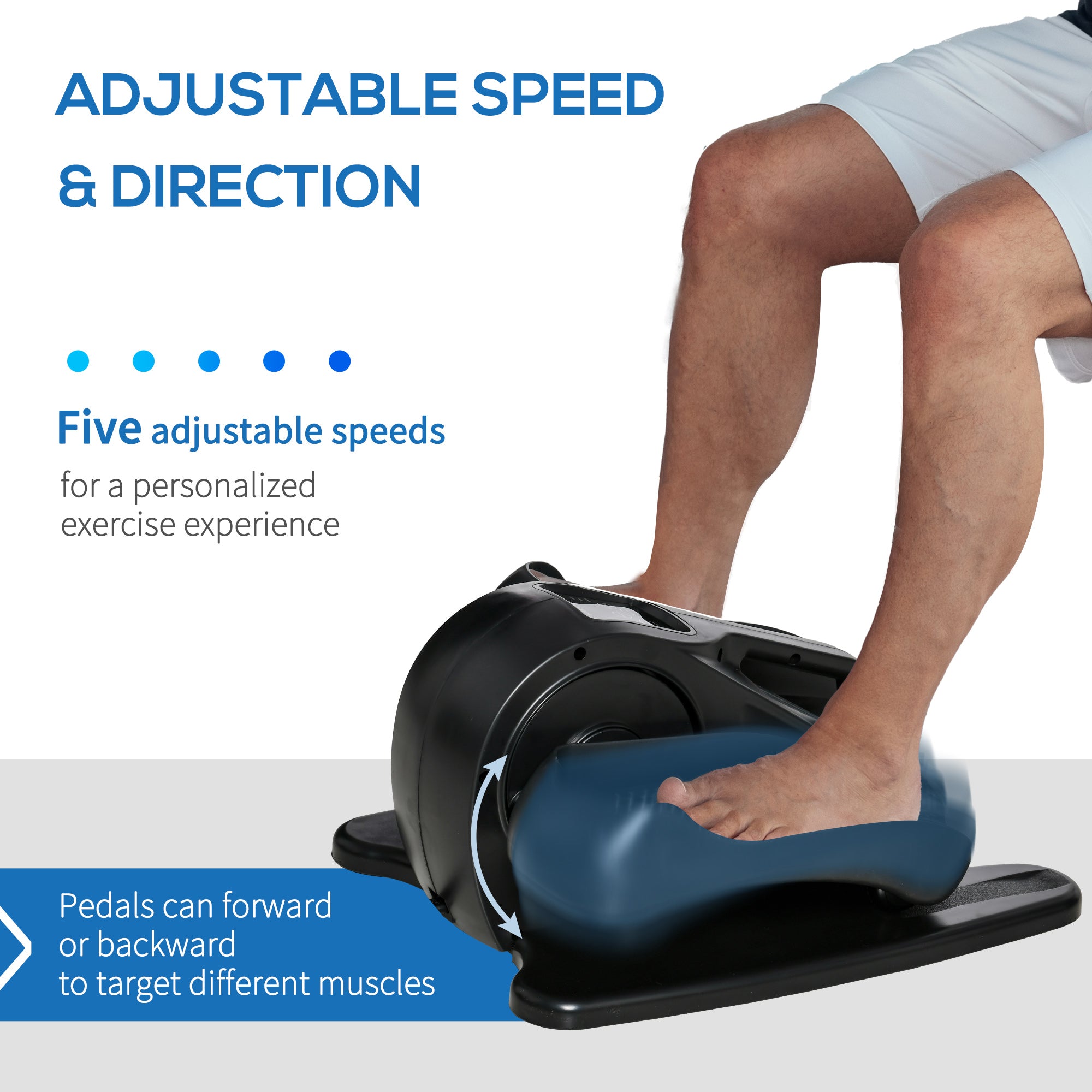 Under Desk Elliptical Exercise Machine, Powered Ellipse Leg Exerciser, Mini Rehabilitation Bike with Adjustable Speed, Remote & LCD Display for Home & Office