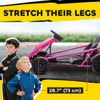 24V Electric Go Kart for Kids, Drift Ride-On Racing Go Kart with 2 Speeds, for Boys Girls Aged 8-12 Years Old, Pink