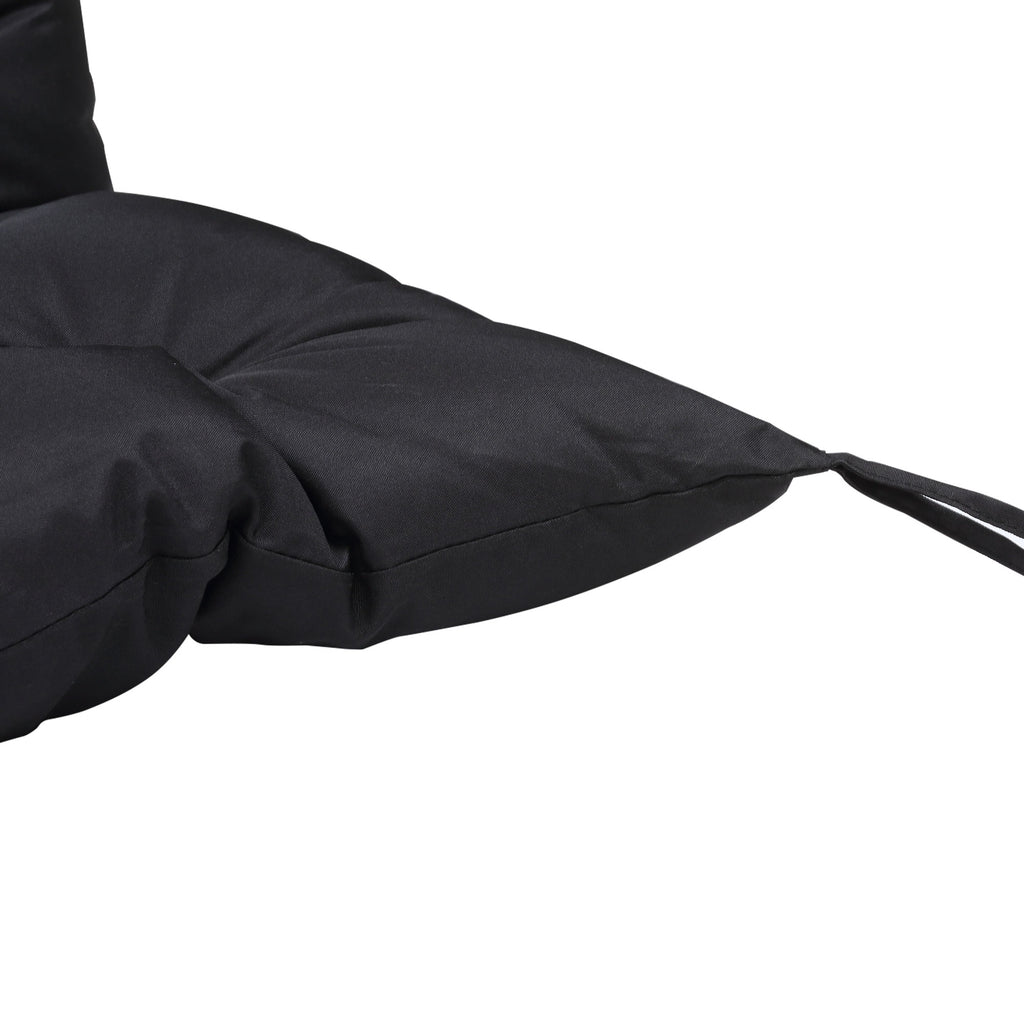 59" x 38" Tufted Bench Cushion for Outdoor Furniture, 3-Seater Replacement for Swing Chair, Patio Sofa/Couch, Black