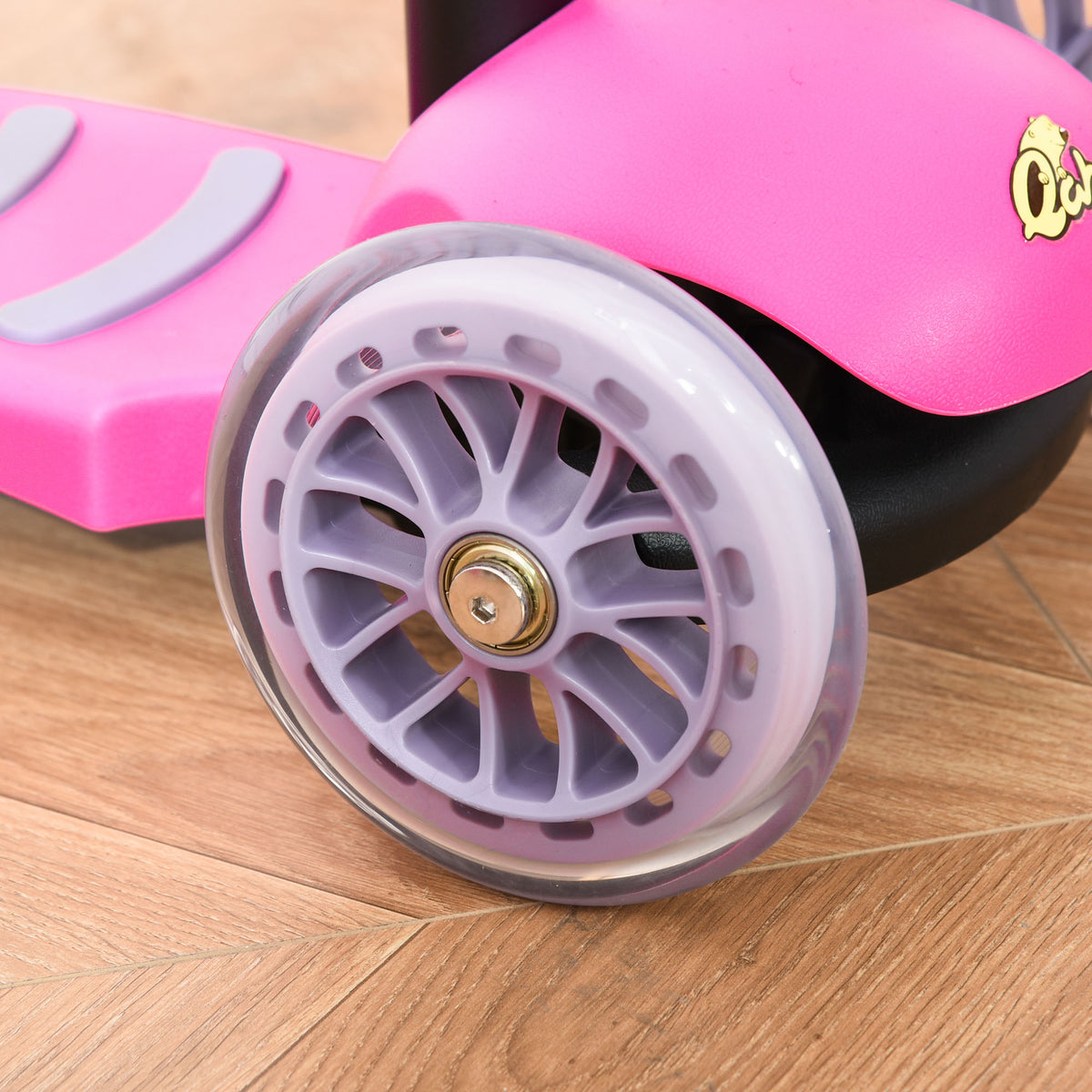 3-in-1 Ride On Push Car, Kids Scooter, Sliding Walker, Push Rider, with Adjustable Handlebar, 3 Balanced Wheels, Removable Storage Seat, for Boys and Girls Aged 2-6 Years Olds, Pink