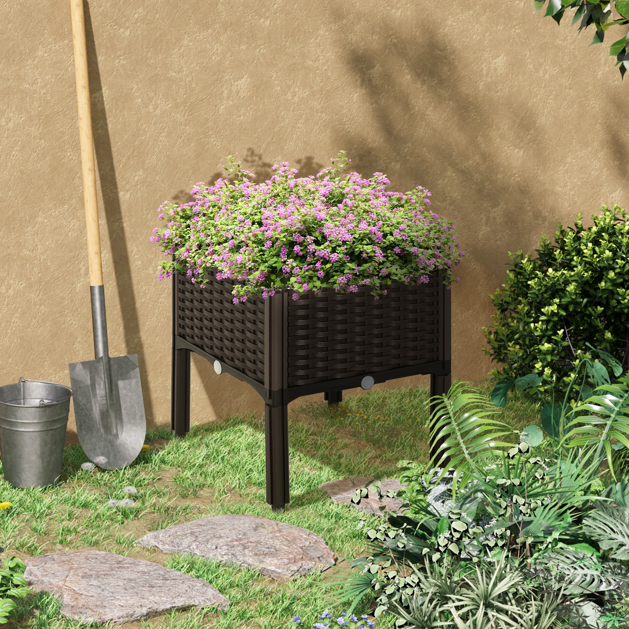 1 Piece Raised Garden Bed with Legs, Planter Box Raised Bed to Grow Flowers, Herbs & Vegetables, Brown