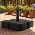 Patio Umbrella Base with Wheels Outdoor Umbrella Stand Holder for 1.5"/1.9" Poles Black