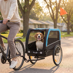 Dog Bike Trailer, Pet Cart Bicycle Carrier with 20" Air Tires, Quick-Release Wheels, Reflectors, Flag