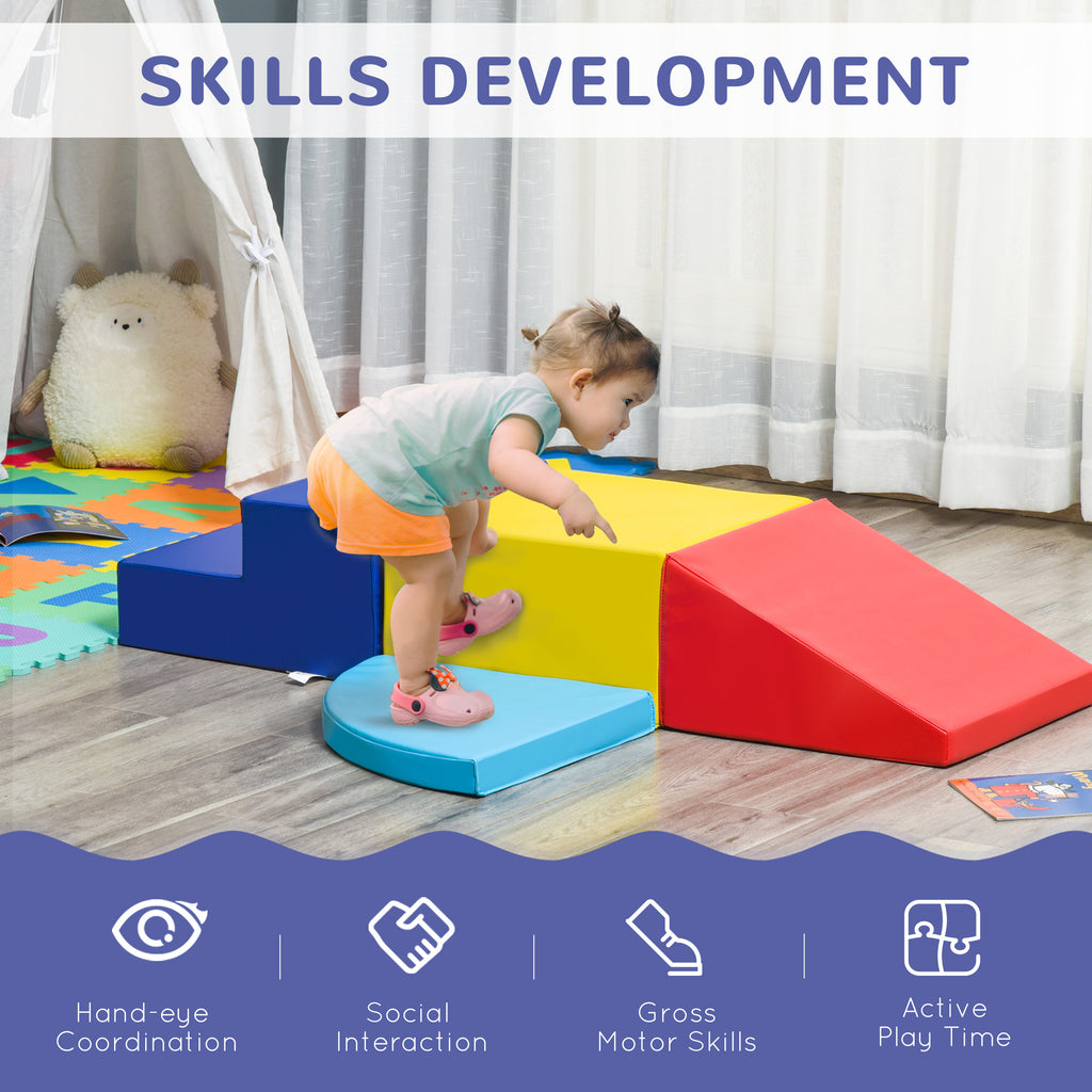Foam Play Set for Toddlers and Children Crawling or Sliding, Multicolor
