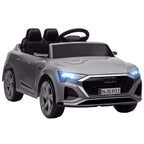 Q8 e-tron Sportback Licensed 12V Battery Powered Kids Electric Car w/ Spring Suspension, Soft Start, Gray