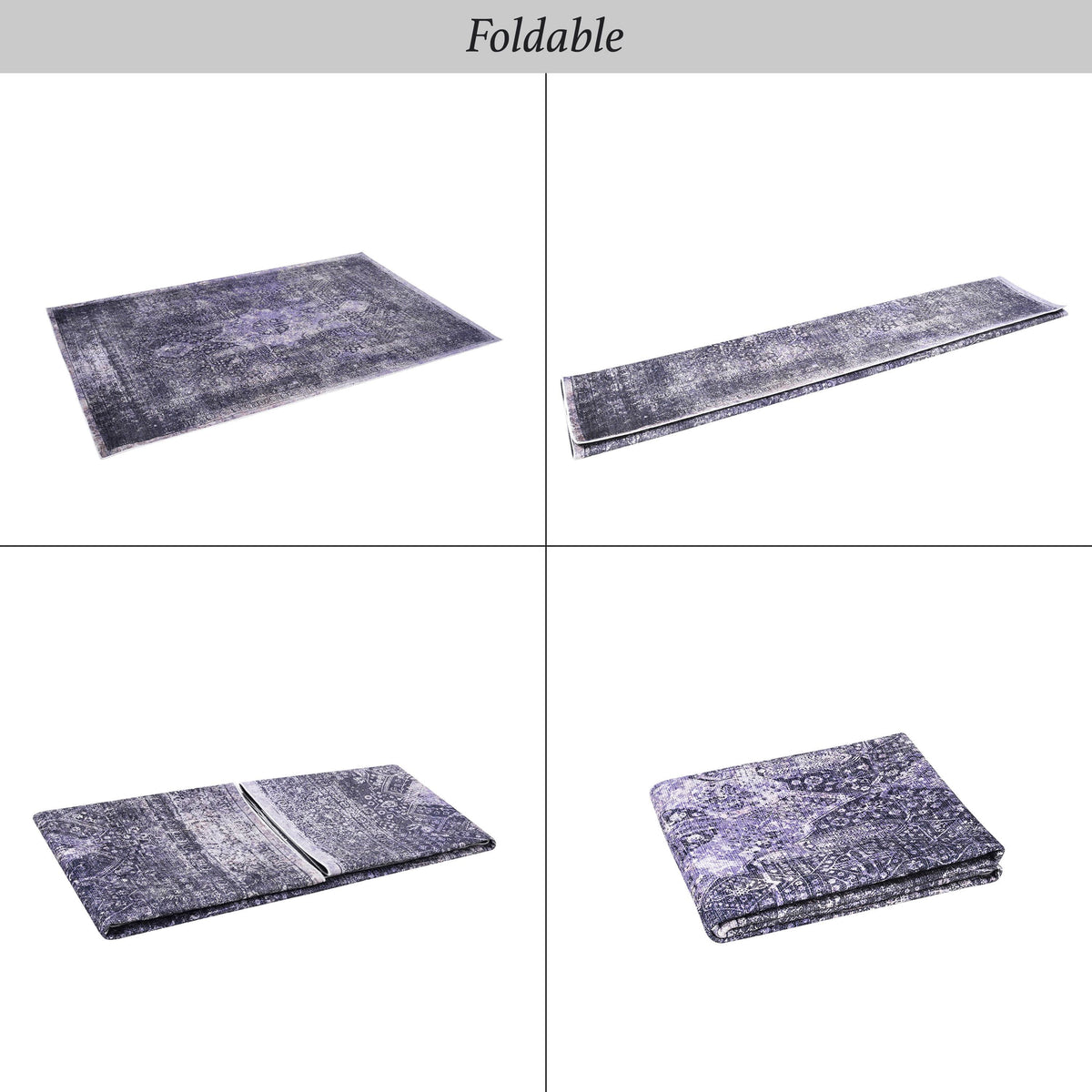 2x3 Low-Pile Non-Slip Non-Shedding Machine Washable Area Rug, Kid and Pet Friendly, Foldable Doormat for Bedroom, Bathroom, Anthracite