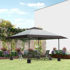 13' x 13' Pop Up Canopy Tent, UPF50+ Tents for Parties, Height Adjustable, with Wheeled Carry Bag and 4 Sand Bags, Gray