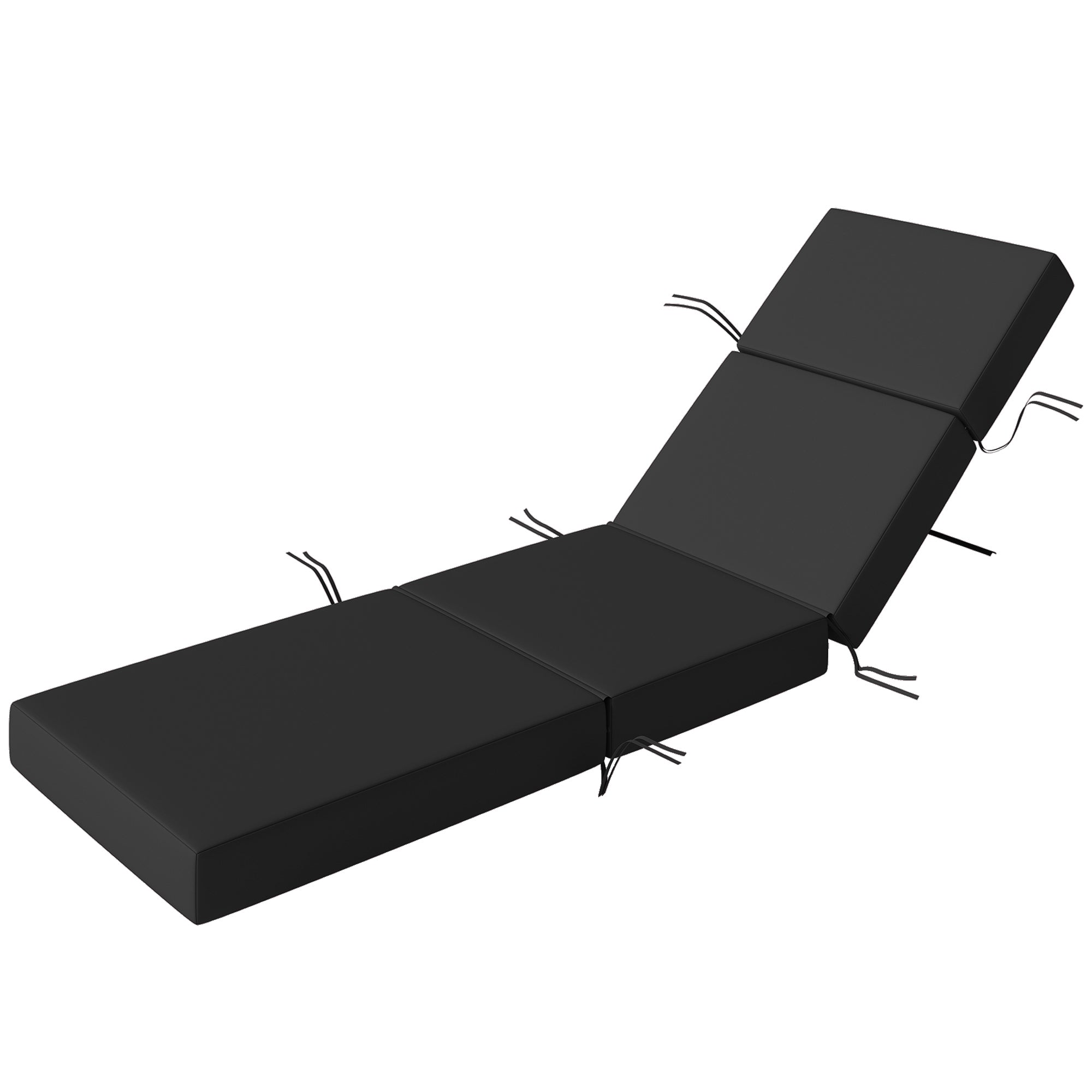 Chaise Lounge Cushion, 4" Thick Outdoor Lounge Chair Cushion with Ties for Patio, 21" x 72", Gray