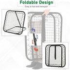 Soccer Rebounder Net, 3' x 3', Angle Adjustable Portable Training Goal Net with Quick Folding Design, Sturdy Metal Tube