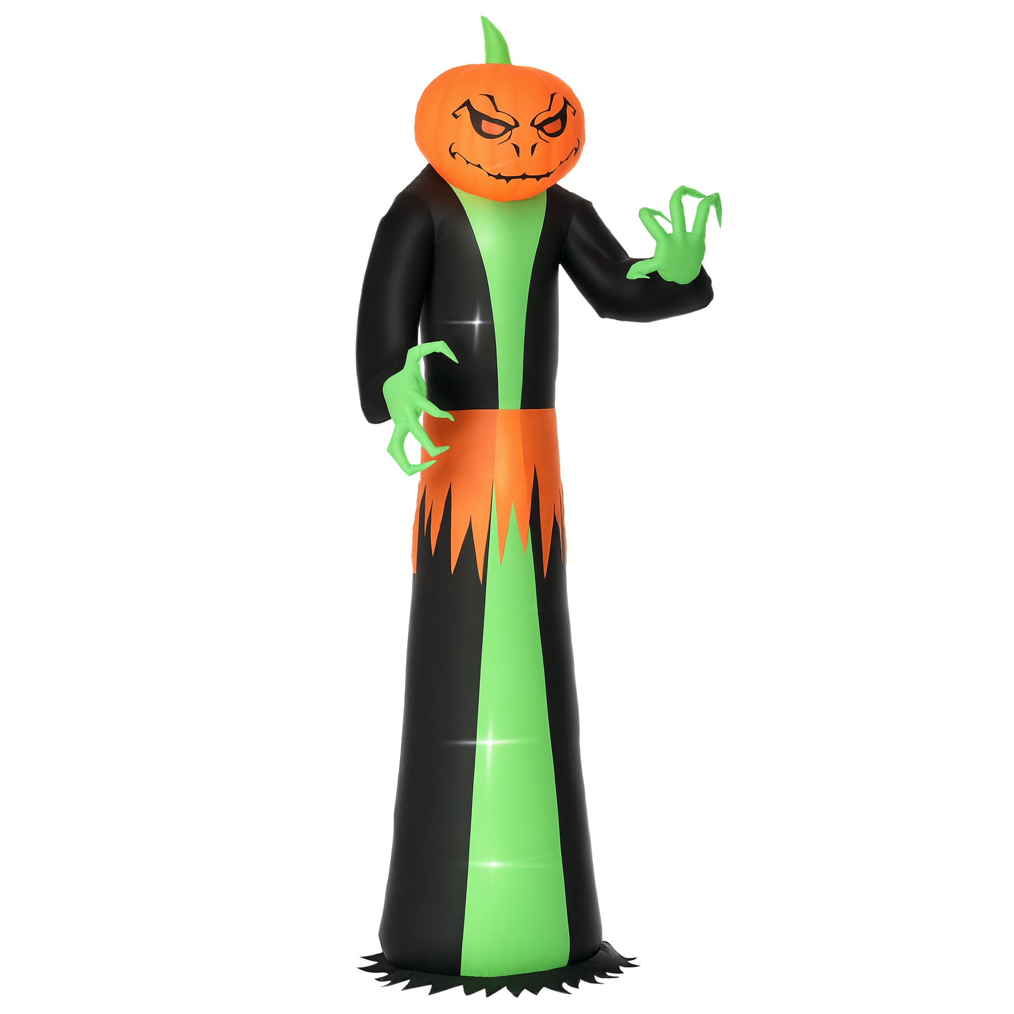 9' Halloween Inflatables Outdoor Decorations Pumpkin Head Ghost, Blow Up LED Yard Decor for Garden, Lawn, Party, Holiday, Waterproof