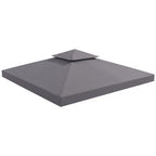 Gazebo Replacement Canopy for Model 01 -0153, 2-Tier Top Cover for 9.8' x 9.8' Gazebo, Charcoal (TOP ONLY)