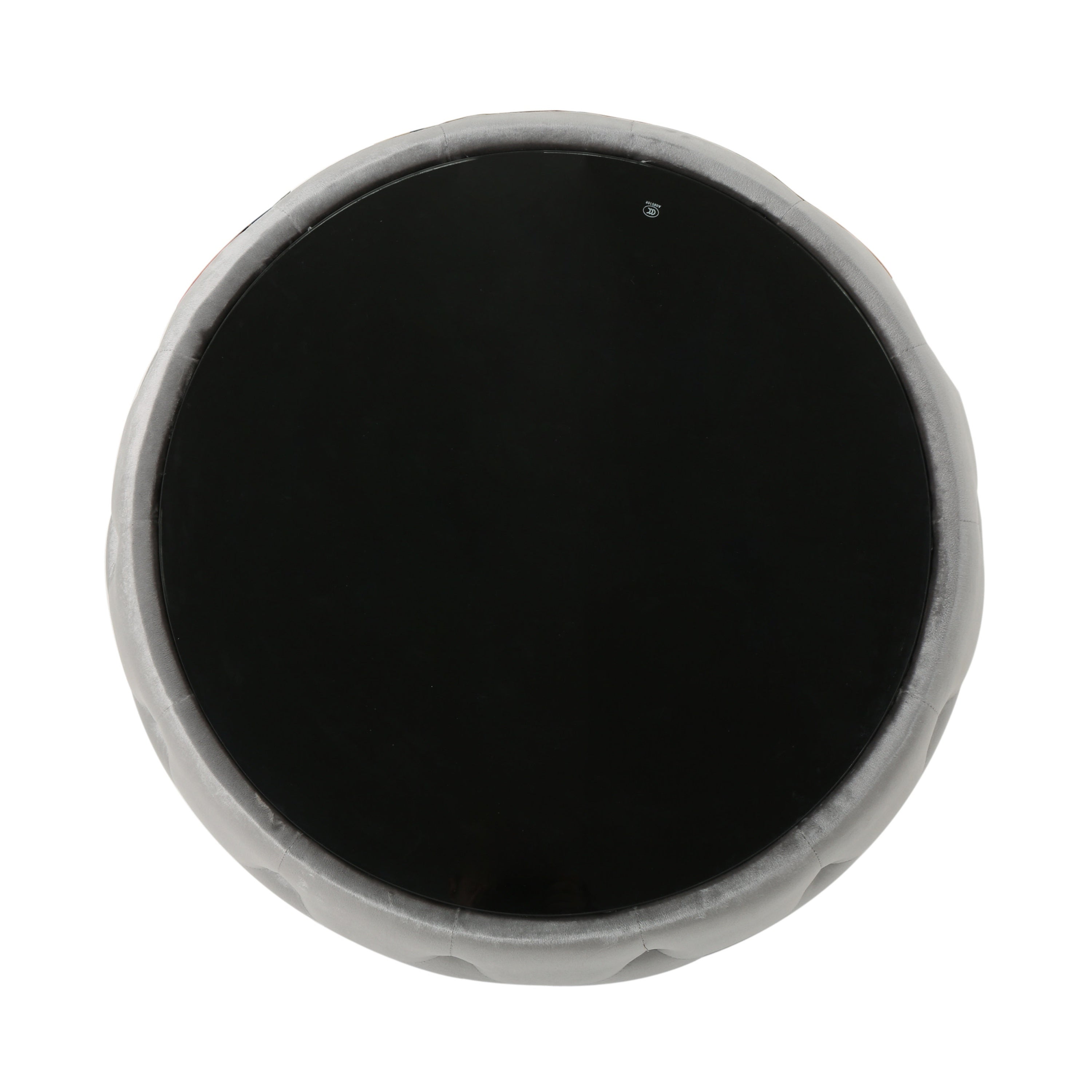 Velvet Ottoman with Cushioned Top, Sturdy Frame, and Space-Saving Design, 30" L x 30" W x 14.5" H, Smoke