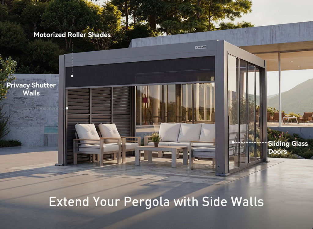 POWER+ PRO Gen 2 Motorized Pergola – 13' x 20' (6-Post) White, 6063-T5 Aluminum, Motorized Louvers, LED Lighting, IP68 Outlets