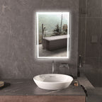32" x 24" Bathroom Mirror with LED Lights, Dimmable Makeup Mirror, Vanity Mirror with 3 Colors, Smart Touch