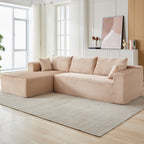 Compressed Sofa Minimalist Sectional with Comfy Chaise, Modular Oversized Sofa for Living Rooms, 110'' L x 70.5'' W x 23.5'' H, Beige