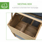 69" Wooden Chicken Coop, Poultry Cage Hen House with Connecting Ramp, Tray, Ventilated Window and Nesting Box