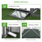 77" Wooden Chicken Coop with Nesting Box, Cute Outdoor Hen House with Removable Tray, Ramp Run, for Garden Backyard, Gray