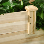 3 Tier Raised Flower Bed Outdoor Planter Box Wooden Garden Bed, Open Bottom for Plants, 42.5"x34.75"x14.25", Natural
