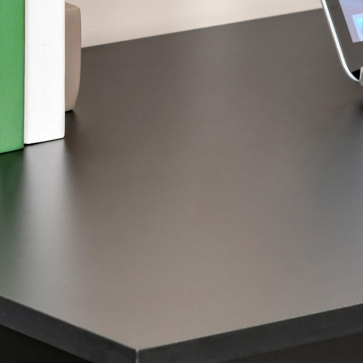 Computer Desk with 6-Tier Storage Shelves, Writing Desk Workstation with Bookshelf for Home Office, Black
