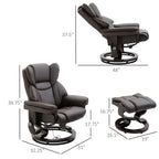 Massage Sofa Recliner Chair w/ Footrest, 10 Vibration Point, Faux PU Leather, Brown