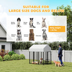 Outdoor Dog Kennel with Roof, 6' x 4' x 6' Heavy Duty Welded Wire Dog Playpen Enclosure with Escape-proof Lock