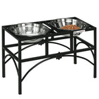 Elevated Dog Bowls, Double Stainless Steel Heavy Duty Dog Food Bowl Elevated Pet Feeding Station, 14" H