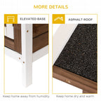 Wooden Rabbit Hutch w/ Dividers Asphalt Roof for Small Animals & Outdoors, Brown