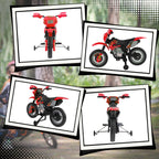6V Kids Motorcycle, Electric Motorcycle with Dirt Bike Style, Street Bike Design Battery Powered Ride On Toy with Training Wheels, Headlight, Music, Ages 5-8, Red