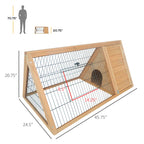 Rabbit Hutch Outdoor, Wooden Chicken Coop with Run, Outdoor Small Animal Cage for Rabbit, Small Duck and Chicken, Brown