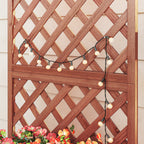 Wooden Raised Garden Bed, Raised Planter Box, Planter with Trellis for Climbing Plants Flowers, Orange