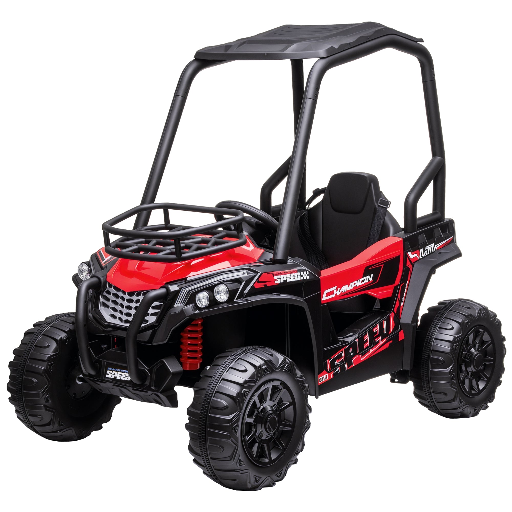 12V Kids UTV with Music, Lights, MP3/USB, Suspension System, Remote Control, Red