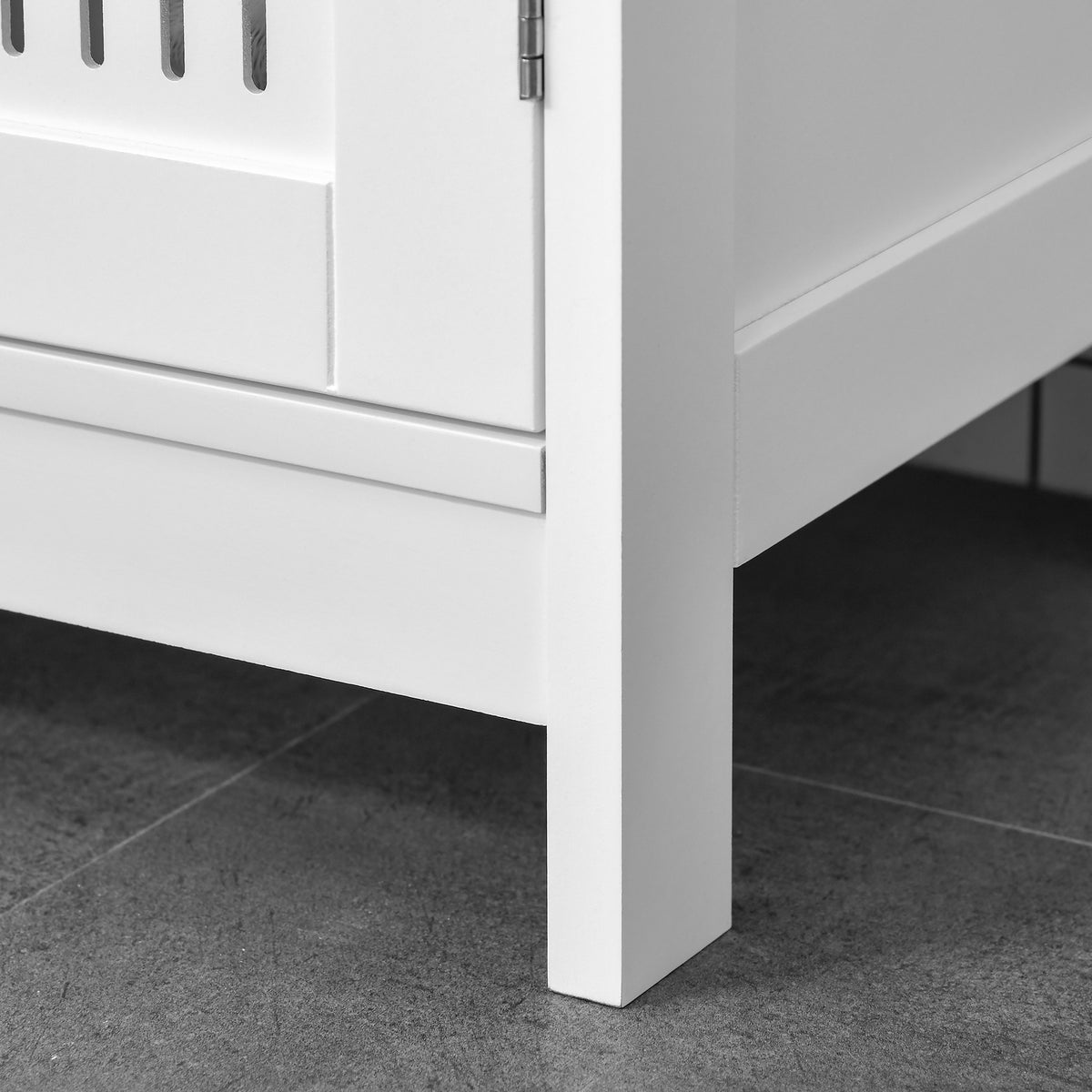 Bathroom Under Sink Cabinet Vanity Unit with Adjustable Shelf Space Saver, White