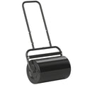 20-Inch Push/Tow Behind Lawn Roller Filled with 10 Gal Water or Sand for Flattening Sod in the Garden, Black