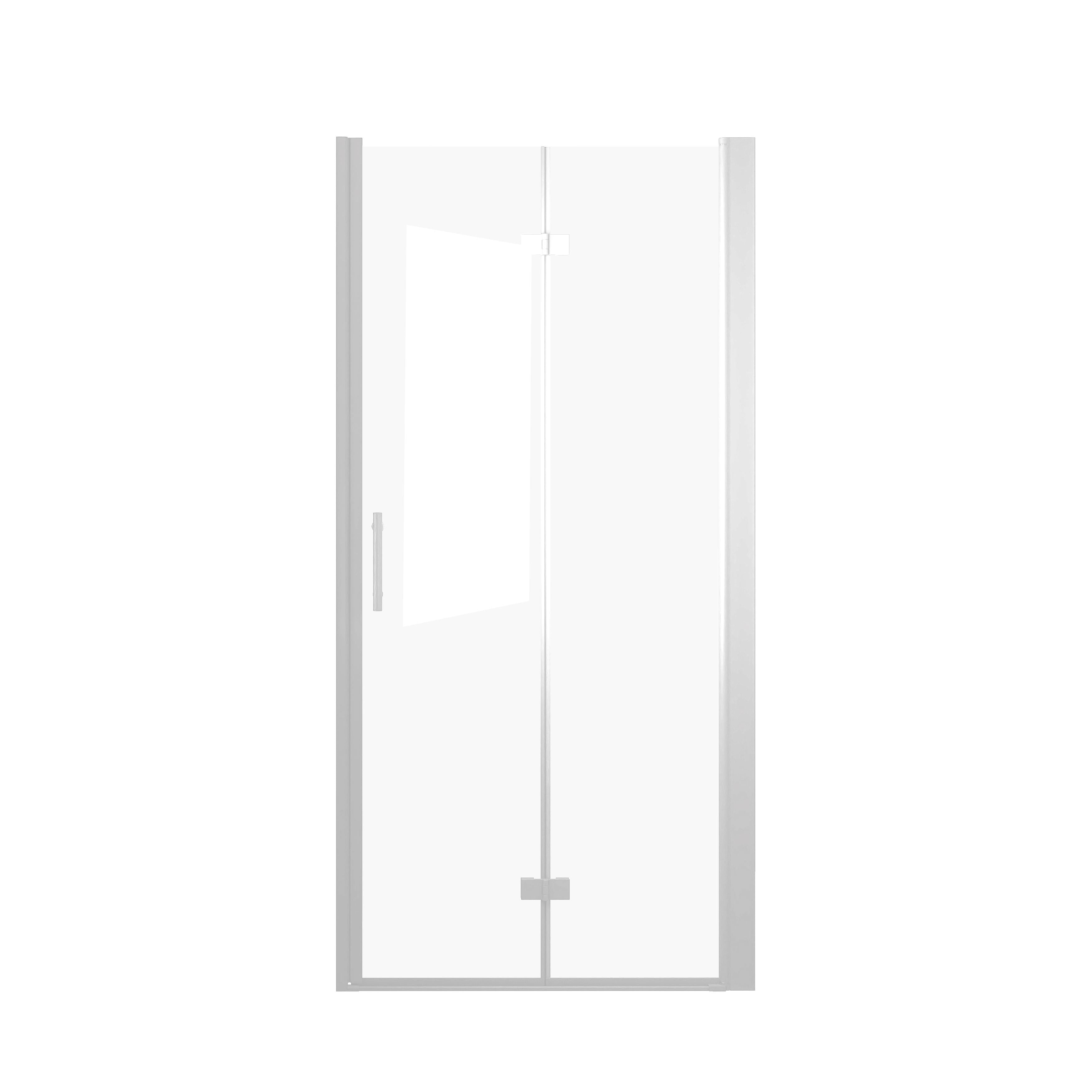 32" Bi-Fold Shower Door with Explosion-Proof Film and Tempered Glass, Bathroom Door with Stainless Steel Handle, 32" L x 0.5" W x 72" H, Chrome