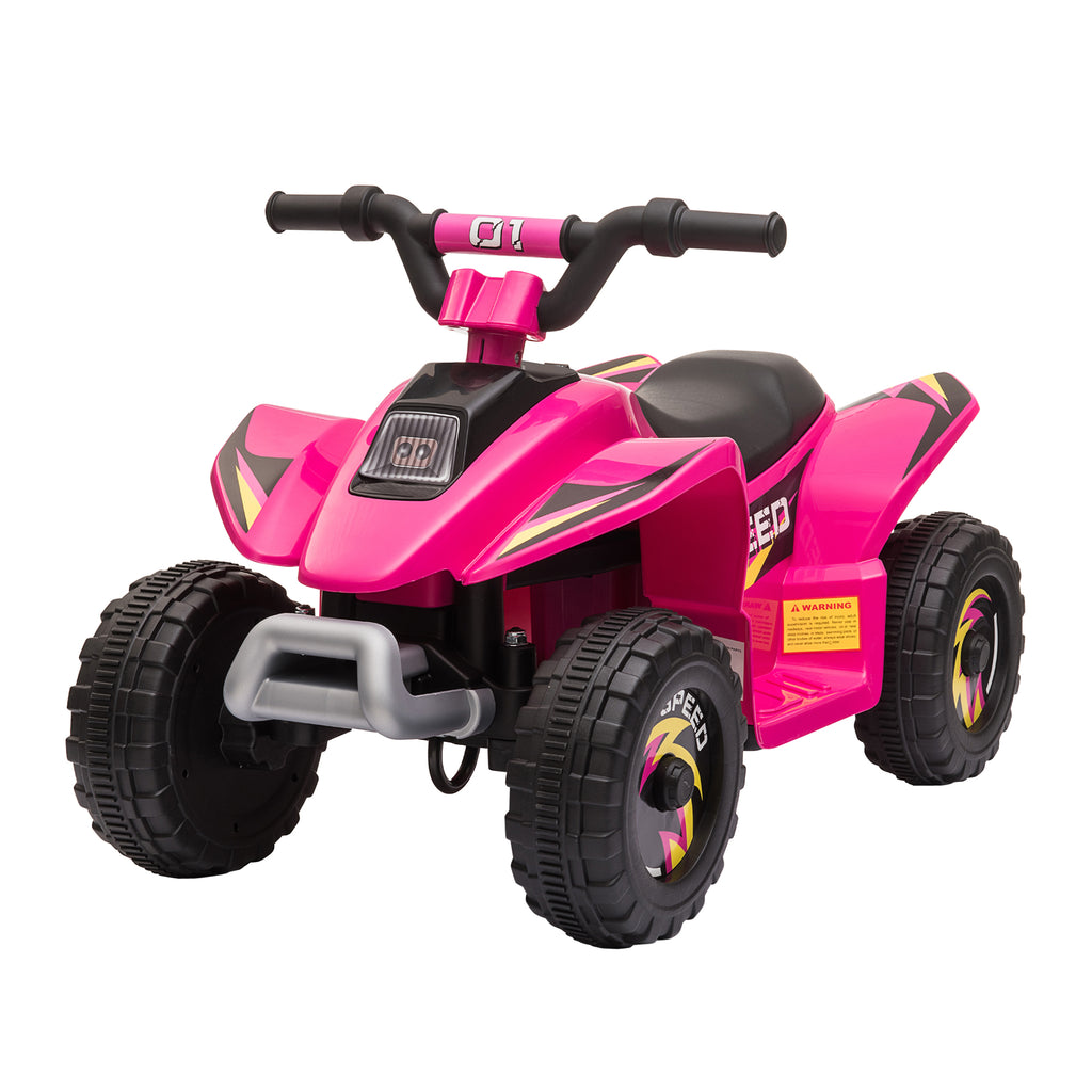 6V Kids ATV 4-Wheeler Ride on Car, Electric Motorized Quad Battery Powered Vehicle with Forward/Reverse Switch for 18-36 Months Old Toddlers, Pink