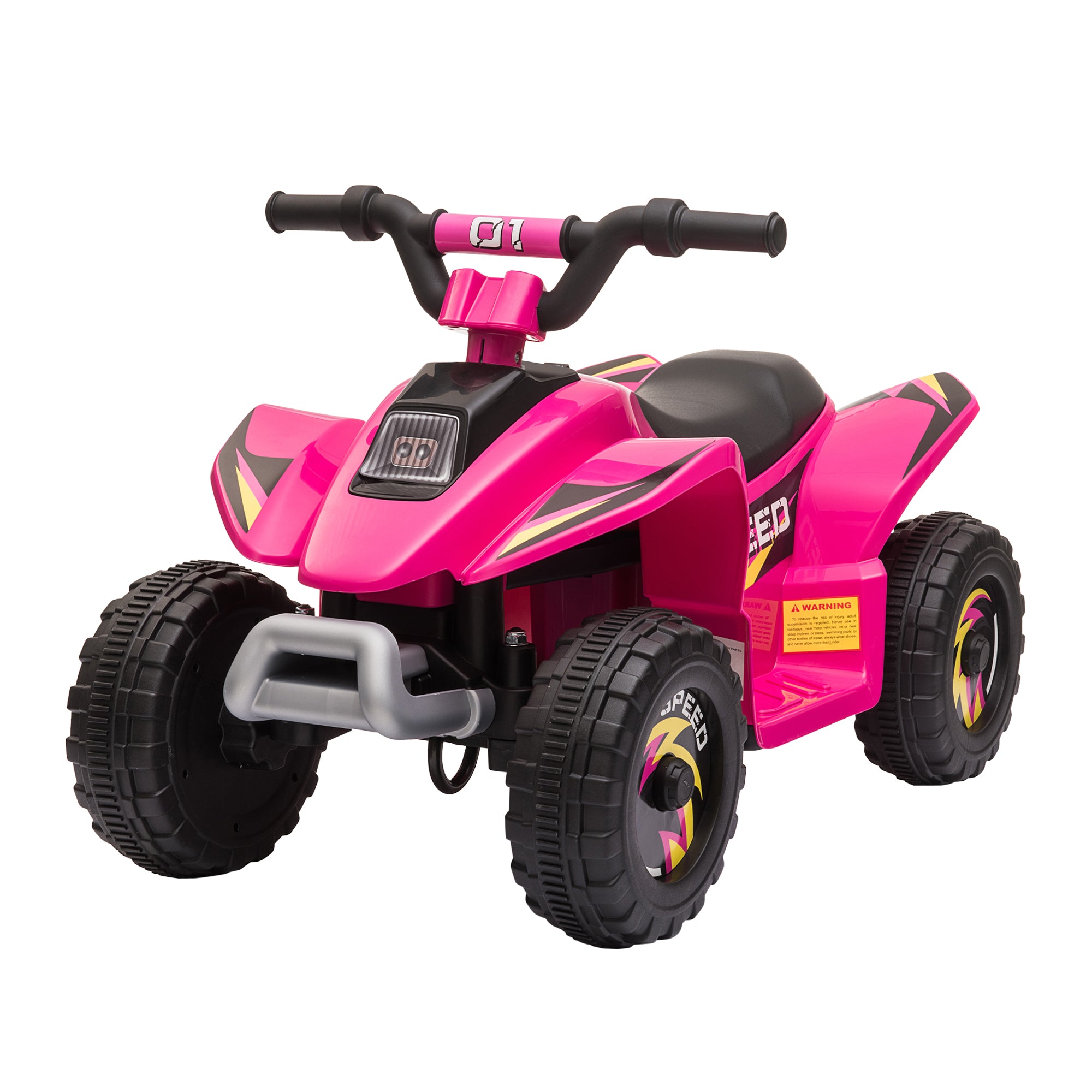 6V Kids ATV 4-Wheeler Ride on Car, Electric Motorized Quad Battery Powered Vehicle with Forward/Reverse Switch for 18-36 Months Old Toddlers, Pink