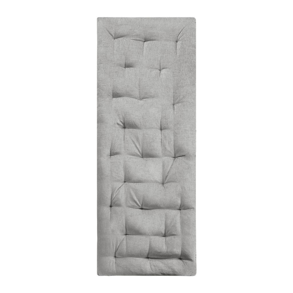 Lightweight Poly Chenille Floor Pillow Cushion with Tufted Detailing, Travel Wrap, Versatile Long Lounger for Relaxing, 74" L x 27" W x 3" H, Gray