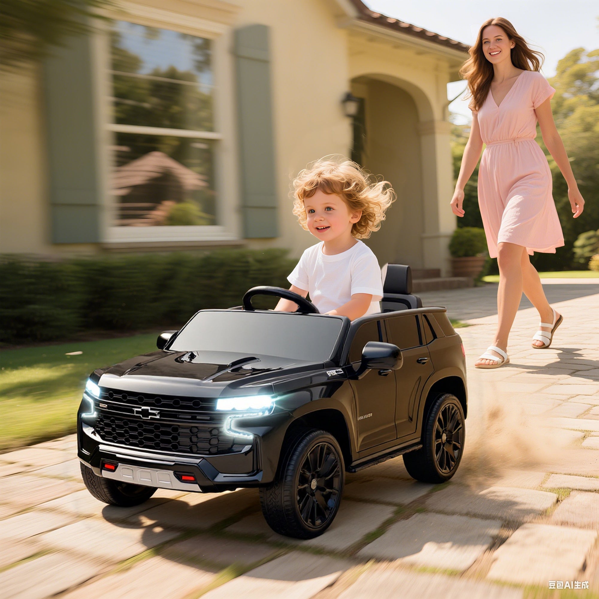 Electric Ride on Car 12V Kids Ride-on Toy, Black